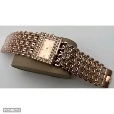 Medboo Rose Gold Dial Rect Rose Gold Patto Girls and Women Watch