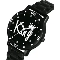 Medboo Black King Dial Cash Bumper Pu Men And Boys Watch-thumb2