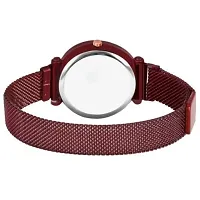 Medboo White Design Bty Dial Red Megnet Belt Girls and Women Analog Watch-thumb3