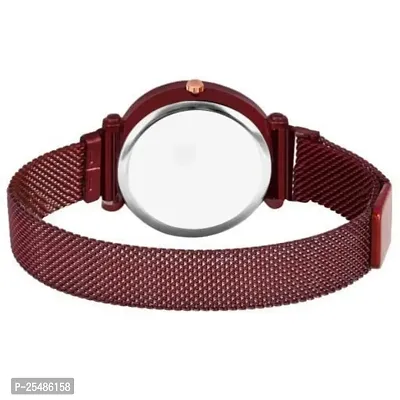 Medboo White Design Bty Dial Red Megnet Belt Girls and Women Analog Watch-thumb4