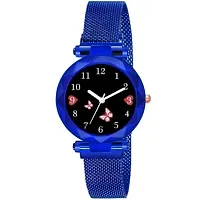 Medboo Black Dial Metal Blue Megnet Analog Women and Girls Watch-thumb1