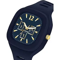 Medboo Blue Crono Square PU Men and Boys kids Watch-thumb3