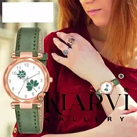 HRV Flower Designer Leather Strap  Watch for Girls-thumb1