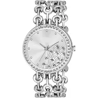 Medboo Silver Peacock Three Line Belt  Girls and Women Watch-thumb1