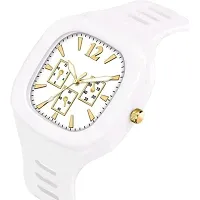 Medboo White Crono Sport New Square PU Men and Boys kids Watch-thumb2