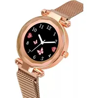 Medboo Black Dial Rose Megnet Analog Women and Girls Watch-thumb2