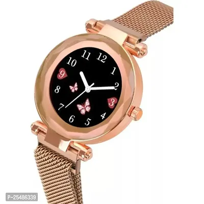 Medboo Black Dial Rose Megnet Analog Women and Girls Watch-thumb3