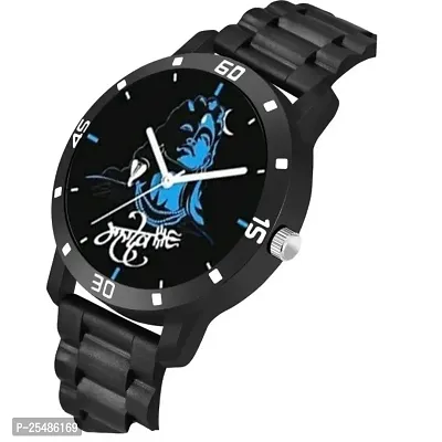 Medboo Black Chap Dial Cash Bumper Pu Men And Boys Watch-thumb3