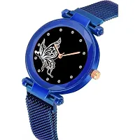 Medboo White Design Bty Dial Blue Megnet Belt Girls and Women Analog Watch-thumb2