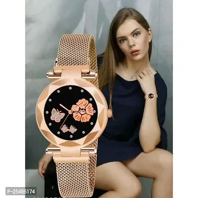 Medboo Rose Megnet Belt Bty Dial Rose Girls and Women Analog Watch-thumb0