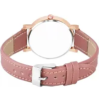 Medboo Pink Round Leather Belt Analog Women and Girls Watch-thumb3