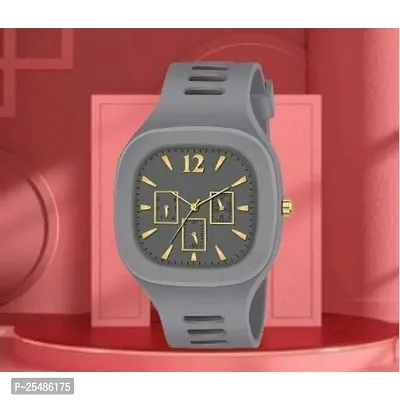 Medboo Grey Crono Square PU Men and Boys kids Watch-thumb0