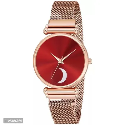 Medboo Chand Red Dial Megnet Rose Belt  Girls and Women Analog Watch-thumb2