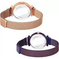 Medboo Rose And Bty Dial Rose and Purple Megnet Belt Girls and Women Analog Watch-thumb2