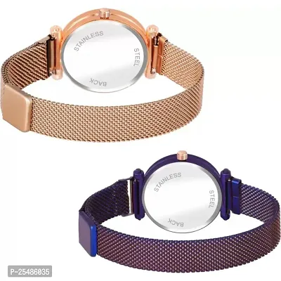 Medboo Rose And Bty Dial Rose and Purple Megnet Belt Girls and Women Analog Watch-thumb3