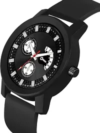 Medboo Black Dial AV Black Cash Smart Pu Belt Men And Boys Watch-thumb1