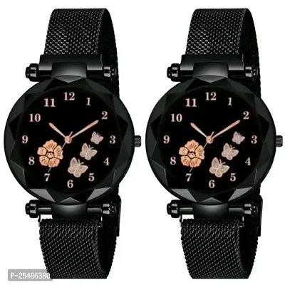 Medboo Black Megnet Combo Analog Women and Girls Watch-thumb0