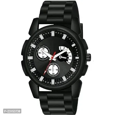 Stylish Black Metal Analog Watches For Men-thumb0