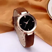 HRV  Brown DESIGNER LEATHER BELT Women WATCH-thumb1