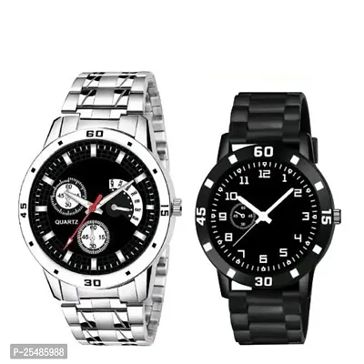 Medboo Silver Metal And PU Men and Boys Watch-thumb0