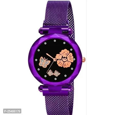 Medboo Purple Megnet Belt Bty Dial Purple Girls and Women Analog Watch-thumb2