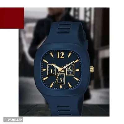 Medboo Blue Crono Square PU Men and Boys kids Watch