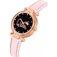 HRV Queen Dial Pink Leather Belt  Watch For Girls-thumb2