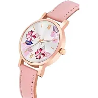 Medboo Pink Leather Analog Women and Girls Watch-thumb2