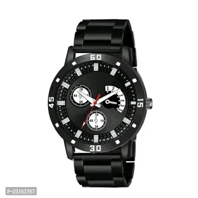 Stylish Black Metal Analog Watches For Men-thumb2