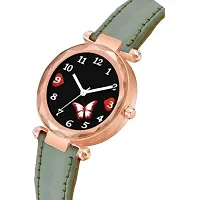 Medboo Bty Black Dial Green Leadies Leather Belt Girls and Women Analog Watch-thumb1