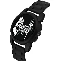 Stylish Black Metal Analog Watches For Men Watch With Bracelet-thumb1