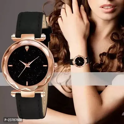 HRV New Stylish Black Leather Belt  Watch