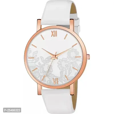 Medboo White Leather Analog Women and Girls Watch-thumb2