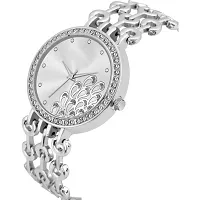 Medboo Silver Peacock Three Line Belt  Girls and Women Watch-thumb2