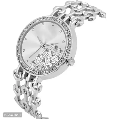 Medboo Silver Peacock Three Line Belt  Girls and Women Watch-thumb3