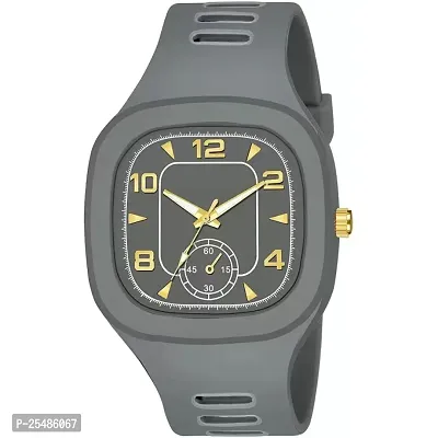 Medboo Grey Square PU Men and Women Watch-thumb2