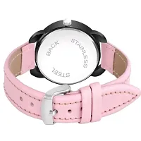 Medboo Queen Dial Black Dimond Cash Pink Leather Girls and Women Analog Watch-thumb3