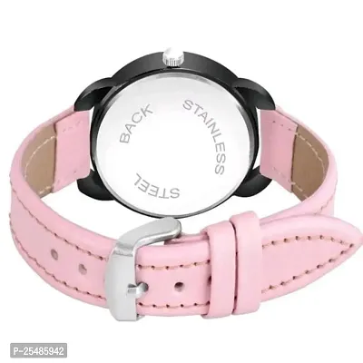 Medboo Queen Dial Black Dimond Cash Pink Leather Girls and Women Analog Watch-thumb4