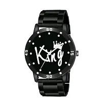 Medboo Black King Dial Cash Bumper Pu Men And Boys Watch-thumb1