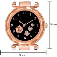 Medboo Three Butter And Rose Dial Pink Leather Belt Girls and Women Analog Watch-thumb3