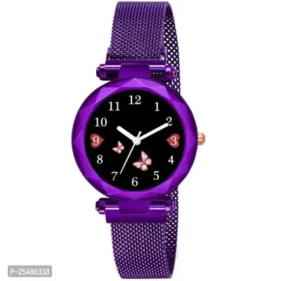 Medboo Purple Megnet Analog Women and Girls Watch-thumb2