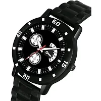 Stylish Black Metal Analog Watches For Men Watch With Bracelet-thumb2