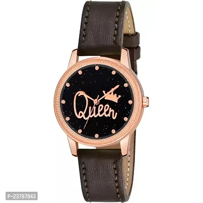 HRV Queen Dial Maroon Leather Strap Watch For Girls