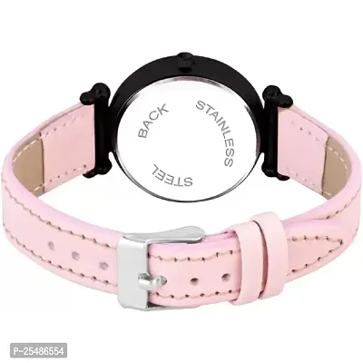 Medboo Black Star Dial Rose Rl Cash Leather Pink Belt Analog Women and Girls Watch-thumb4