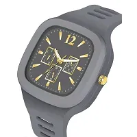 Medboo Grey Crono Square PU Men and Boys kids Watch-thumb2