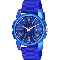 Stylish Blue Metal Analog Watches For Men-thumb1