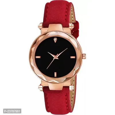 HRV New Stylish Red Leather Belt  Watch