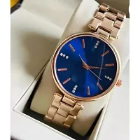 Medboo Blue Dial Rose Belt Analog Girls and Women Watch-thumb1