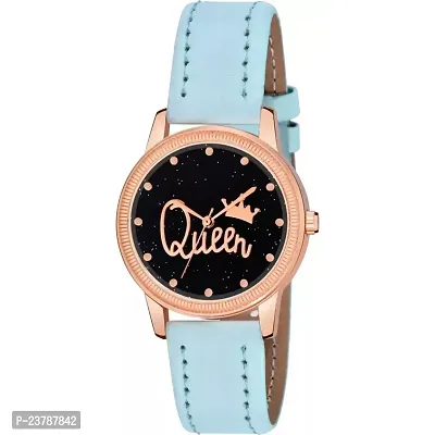 HRV Queen Dial Pink Leather Strap Watch For Girls