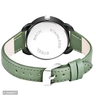 Medboo New Queen Dial Diamond Black Cash Green Belt Women and Girls Watch-thumb3